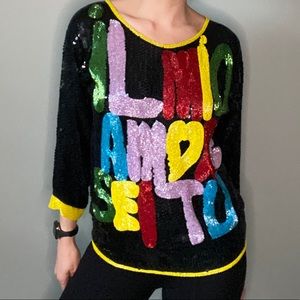 Vintage St Martin Il mio amore sei tu sequin top